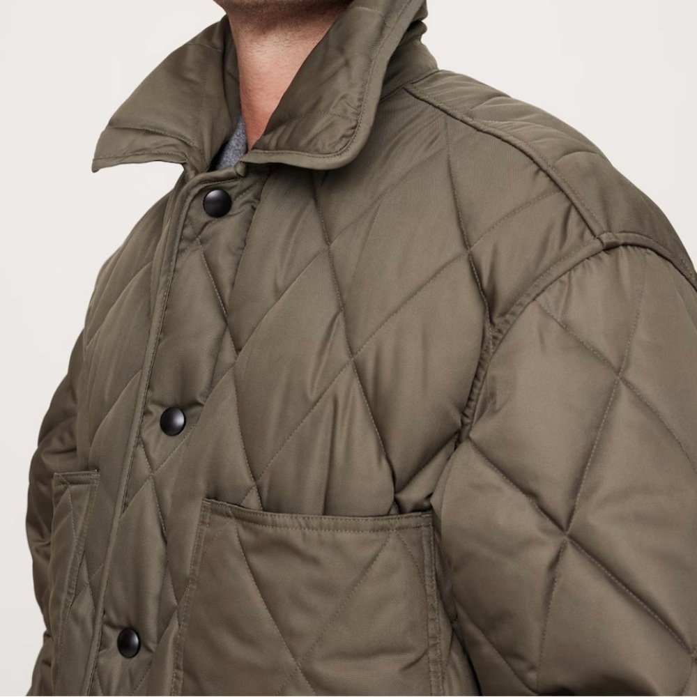 Banana Republic Quilted Coat - Olive